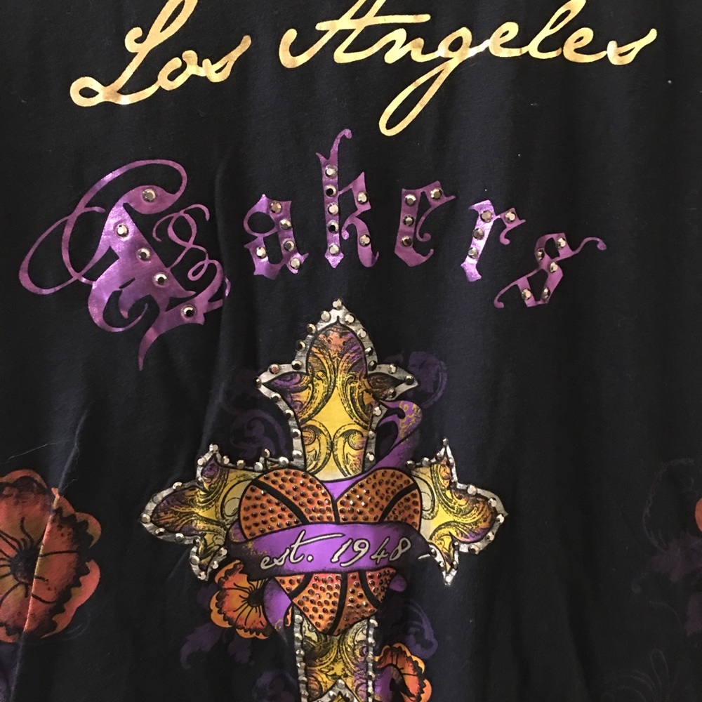 Lakers Couture Black Short Sleeve Tee Size M #71